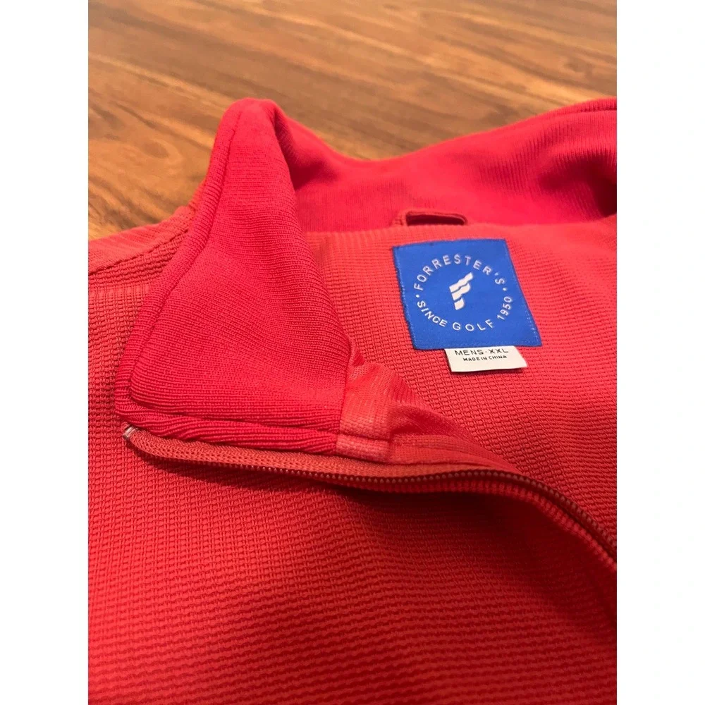 Forrester's Golf Pullover Men XXL Red Excellent Vintage 1/4 Zip Waffle Knit
